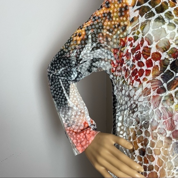 Flew De Lis Boho Animal Print Lace Blouse – Size Medium - Picture 3 of 12